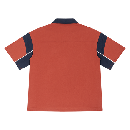 Unisex Boxy Color Block Polo Shirt