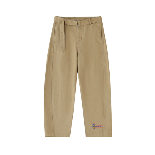 NAGPY Twisted-Seam Belted Curved-Blade Pants (TapStitch)