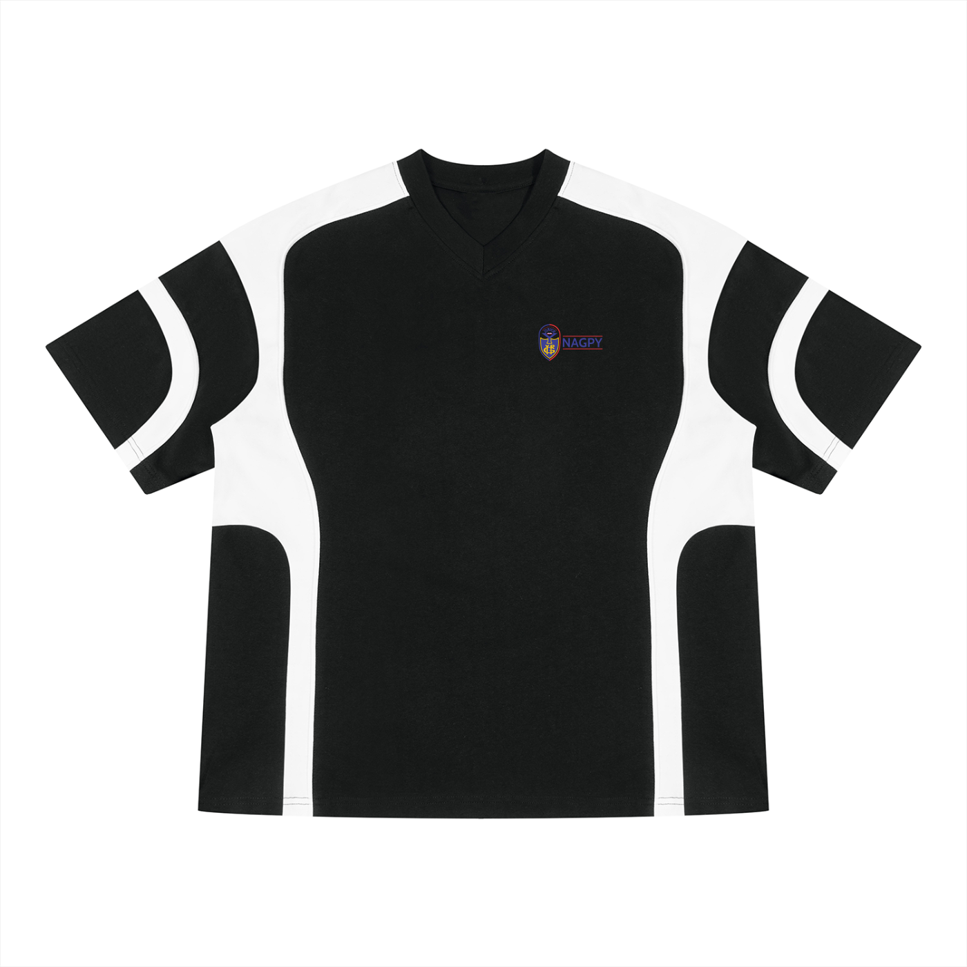 Unisex Color Block V-Neck T-Shirt