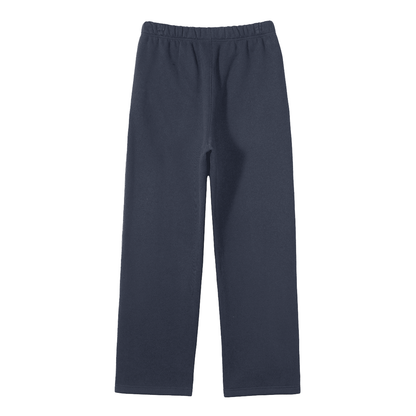Unisex Solid Color Fleece Straight Leg Pants