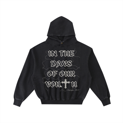 NAGPY Frayed Enzyme Washed Fleece Hoodie (TapStitch)