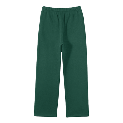 Unisex Solid Color Fleece Straight Leg Pants