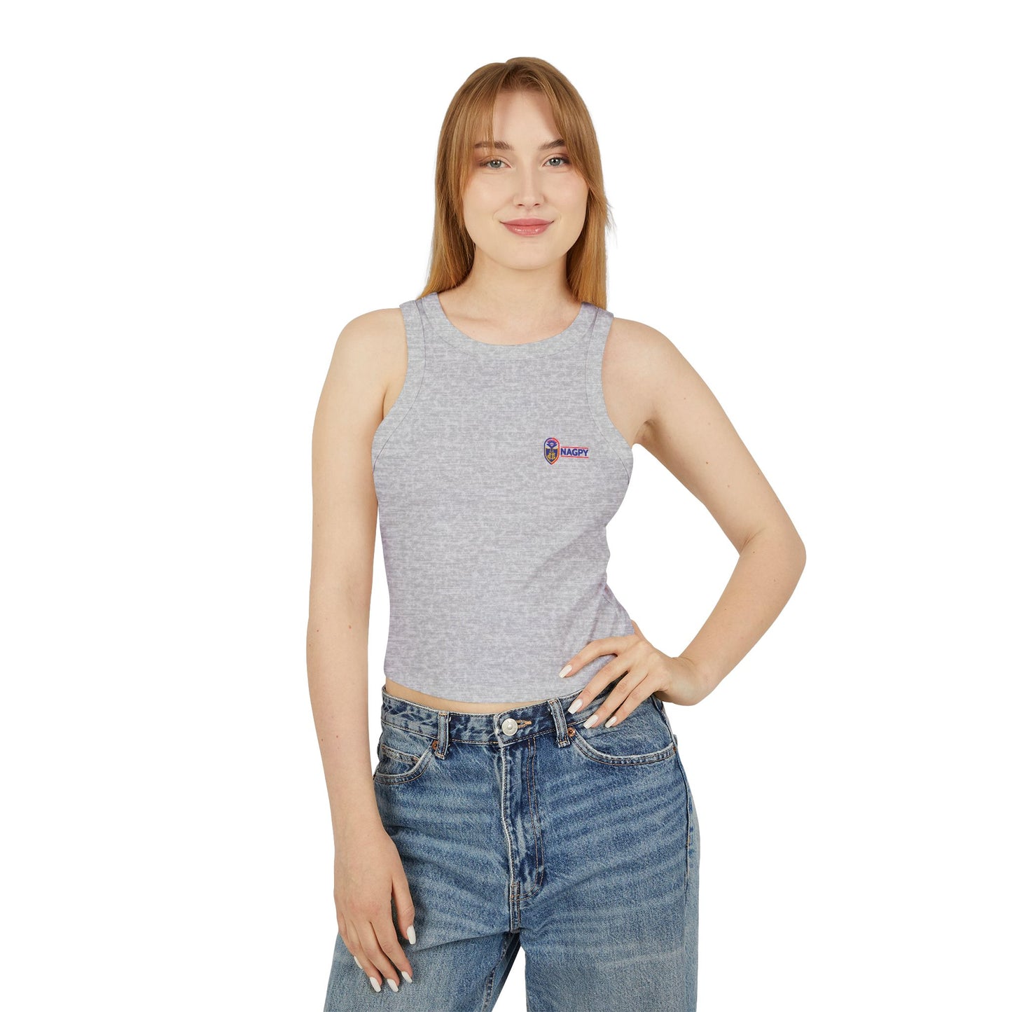 NAGPY Women's Micro Rib Racer Tank Top (Printify)