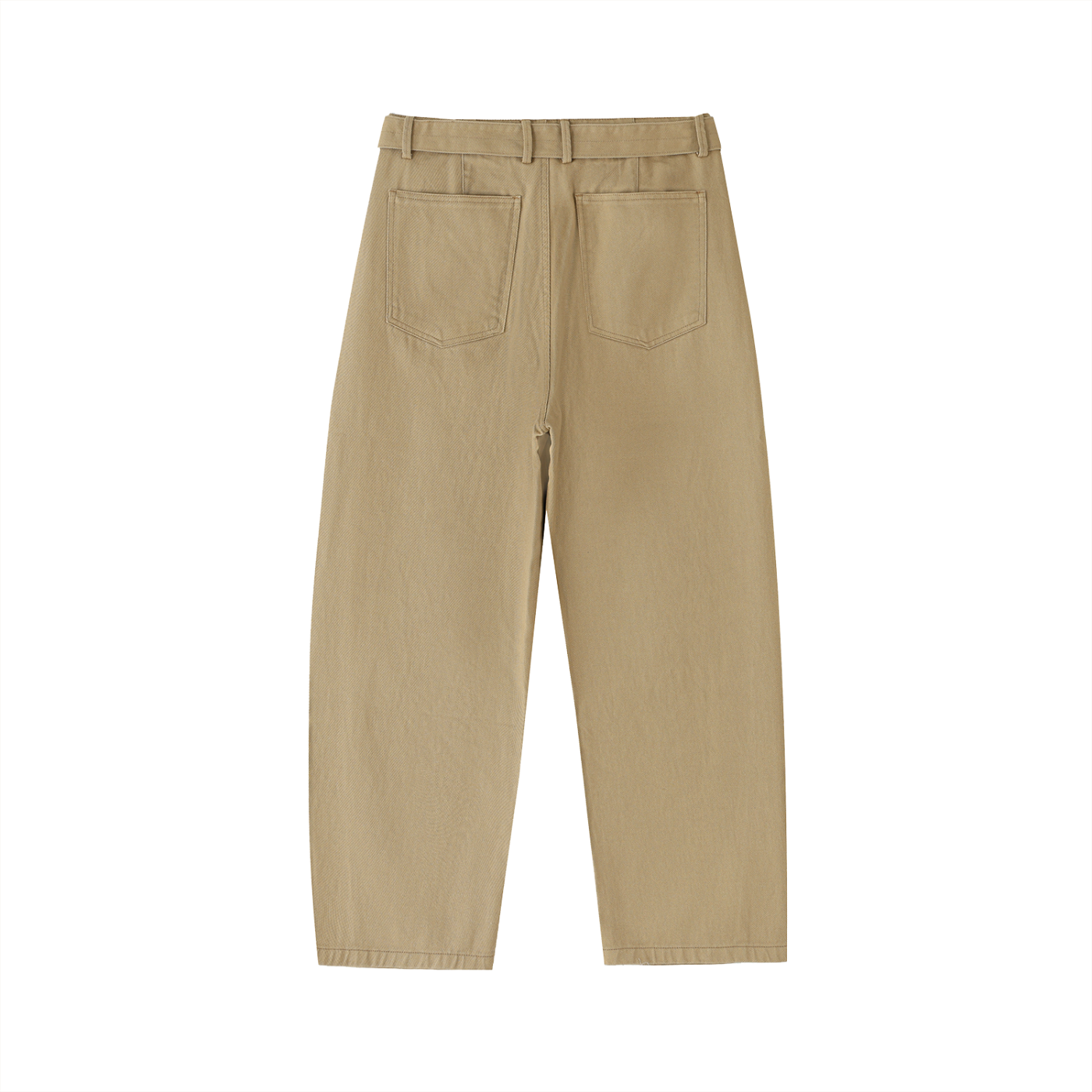 NAGPY Twisted-Seam Belted Curved-Blade Pants