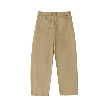 NAGPY Twisted-Seam Belted Curved-Blade Pants