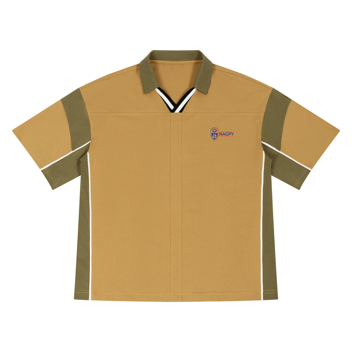 Unisex Boxy Color Block Polo Shirt