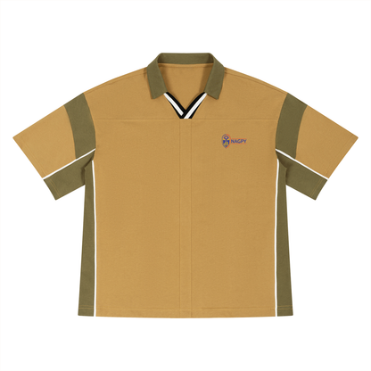 Unisex Boxy Color Block Polo Shirt