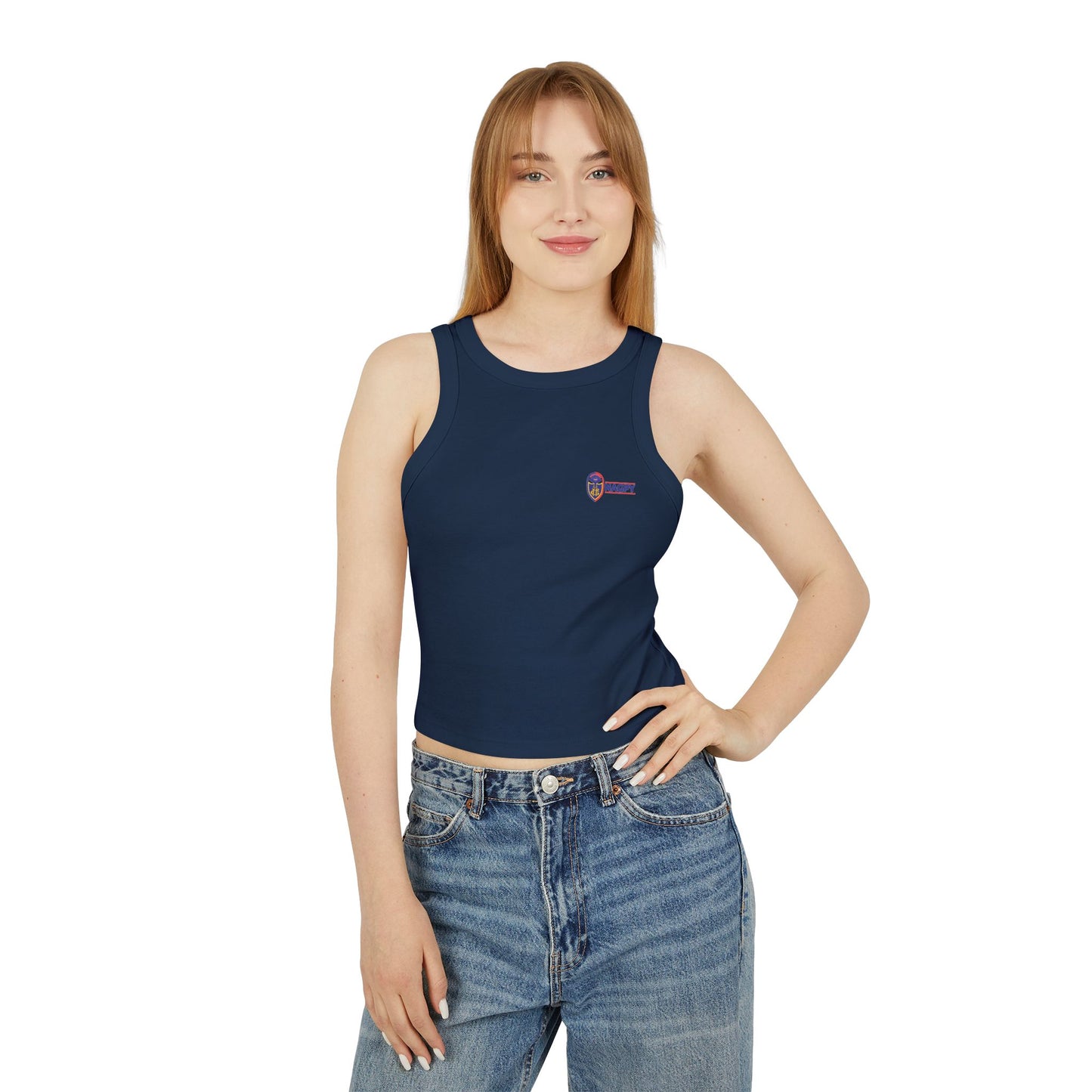NAGPY Women's Micro Rib Racer Tank Top (Printify)