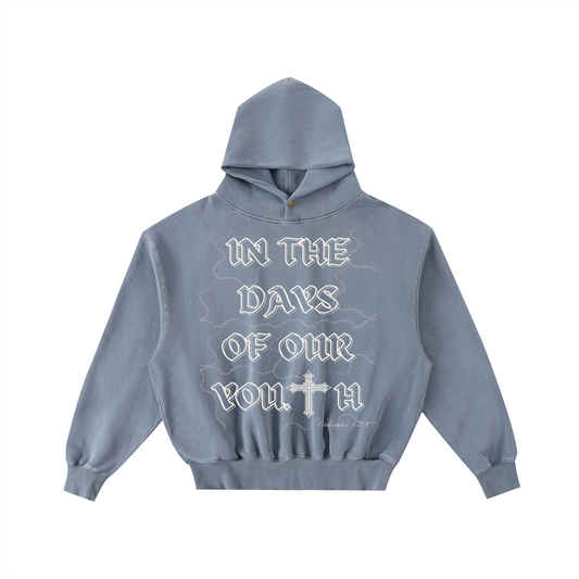 NAGPY Frayed Enzyme Washed Fleece Hoodie (TapStitch)