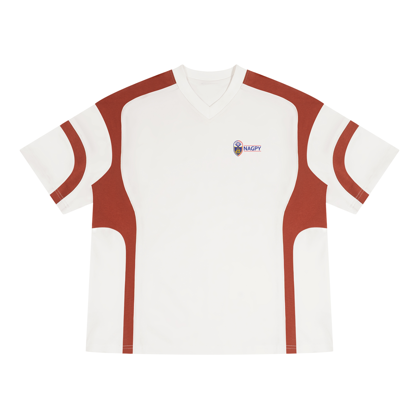 Unisex Color Block V-Neck T-Shirt