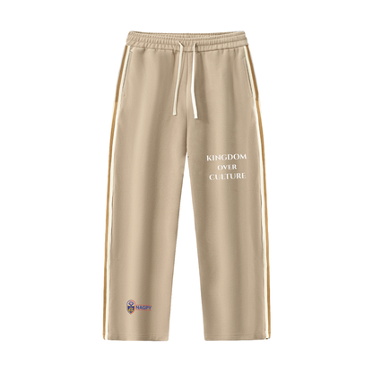 Contrast Side-Stripe Straight-Leg  Pants