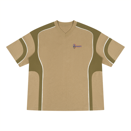Unisex Color Block V-Neck T-Shirt