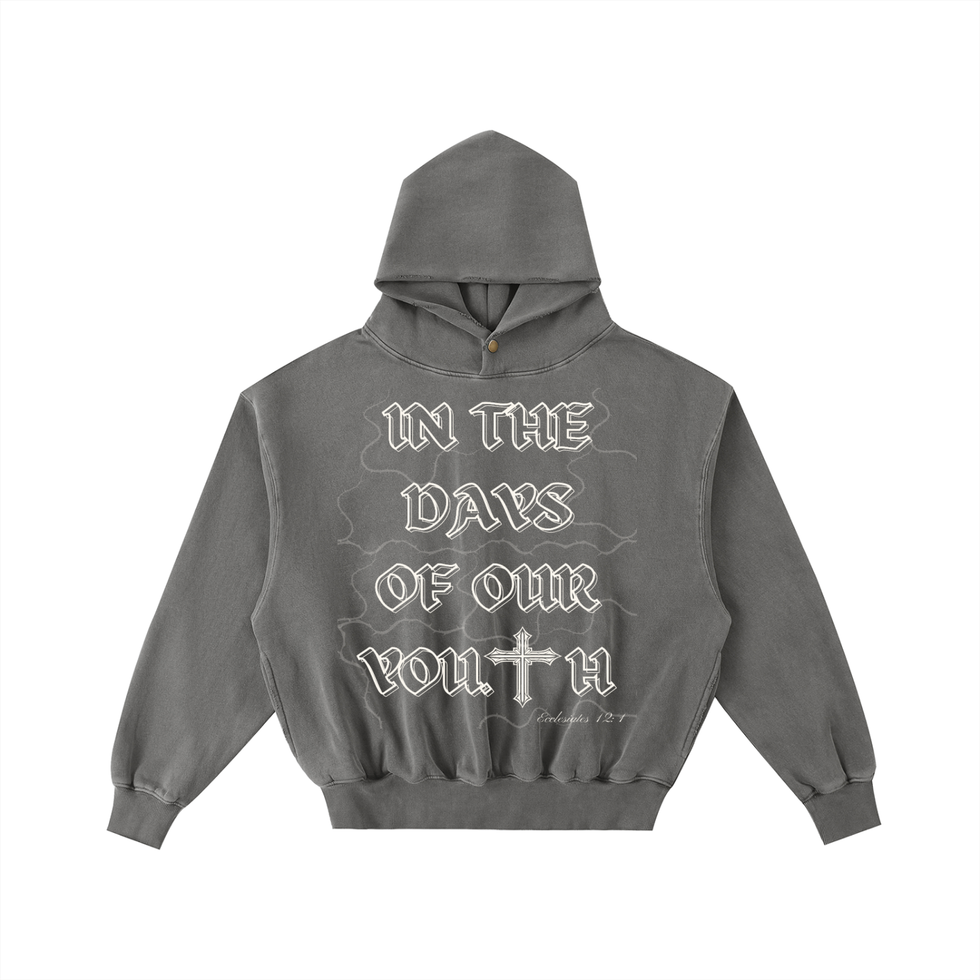 NAGPY Frayed Enzyme Washed Fleece Hoodie (TapStitch)
