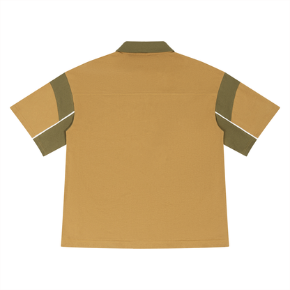 Unisex Boxy Color Block Polo Shirt