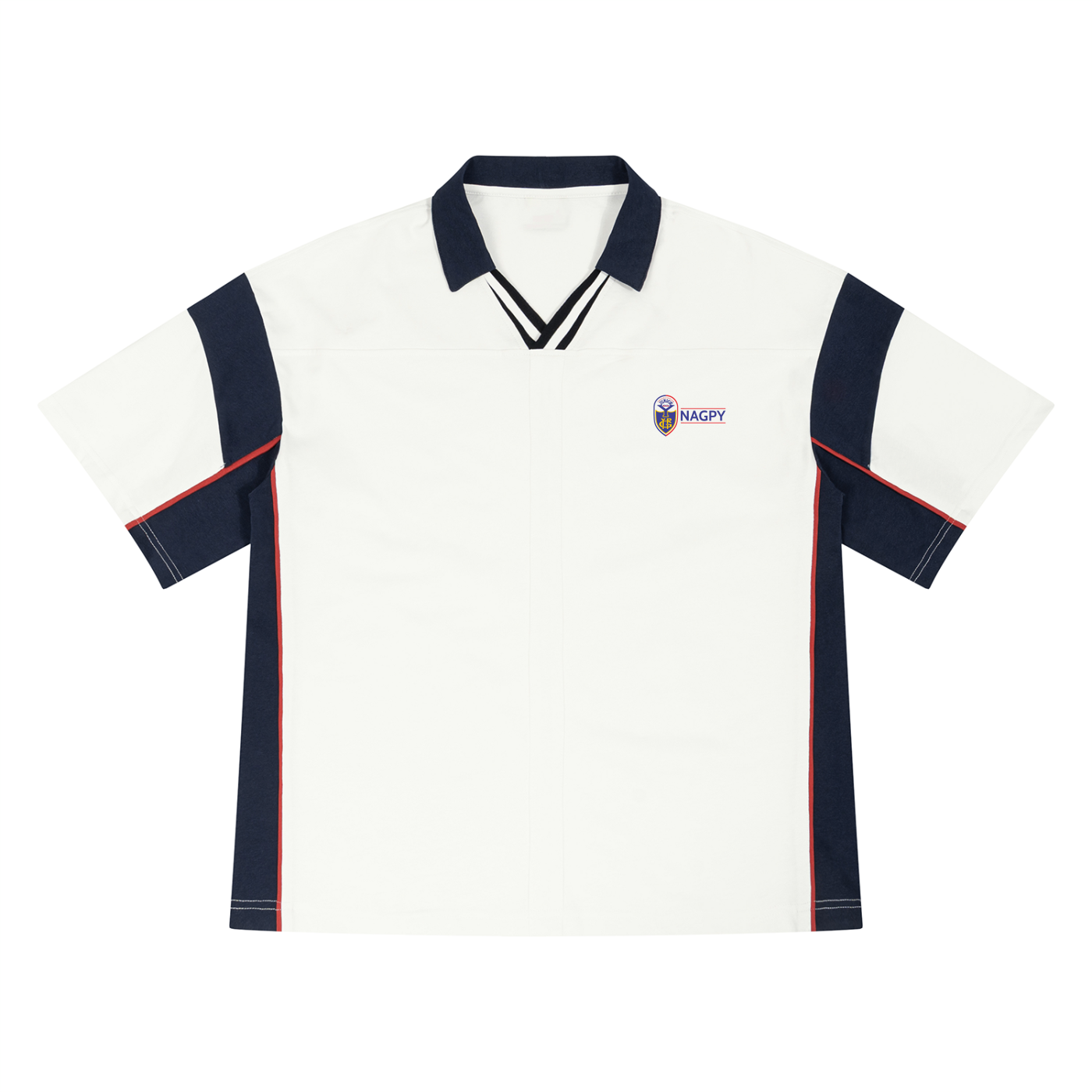Unisex Boxy Color Block Polo Shirt