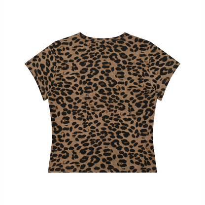 Women’s Leopard Print Crop T-Shirt