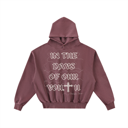 NAGPY Frayed Enzyme Washed Fleece Hoodie (TapStitch)