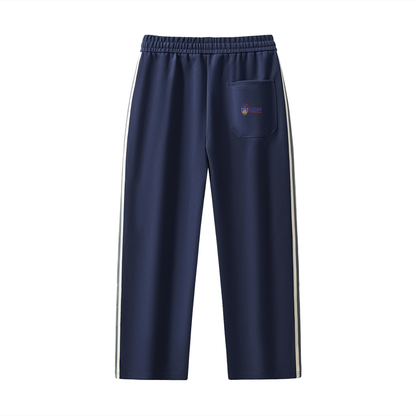 Contrast Side-Stripe Straight-Leg  Pants