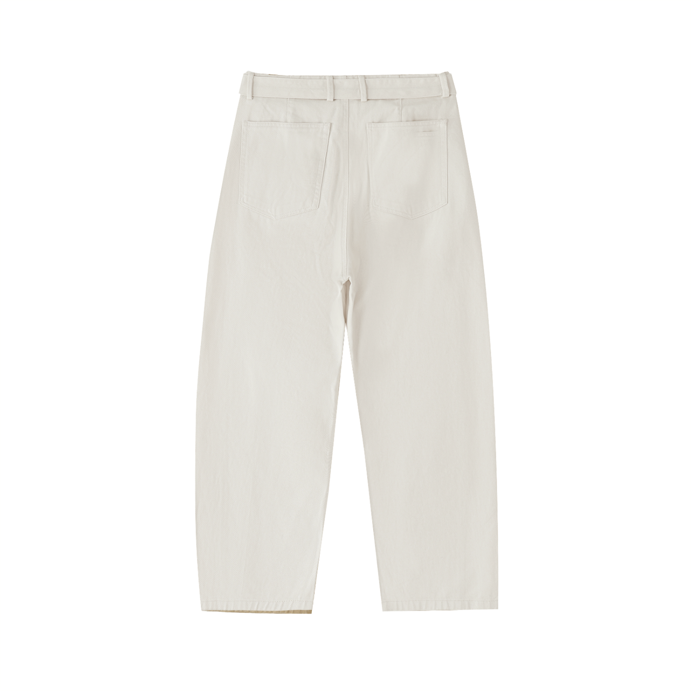 NAGPY Twisted-Seam Belted Curved-Blade Pants