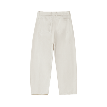 NAGPY Twisted-Seam Belted Curved-Blade Pants