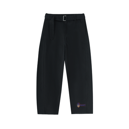 NAGPY Twisted-Seam Belted Curved-Blade Pants (TapStitch)