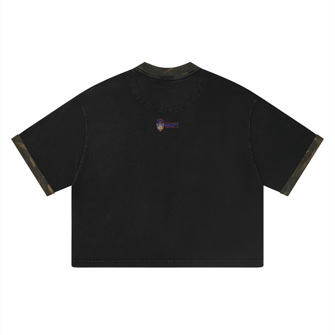 NAGPY Unisex Mineral Washed Boxy Panel T-Shirt