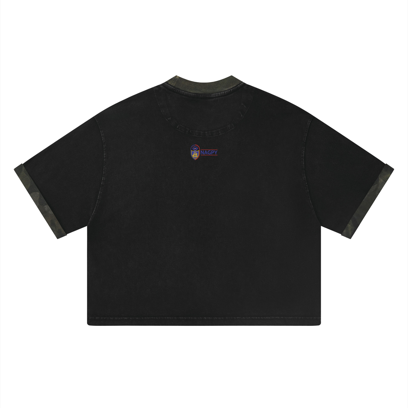 NAGPY Unisex Mineral Washed Boxy Panel T-Shirt