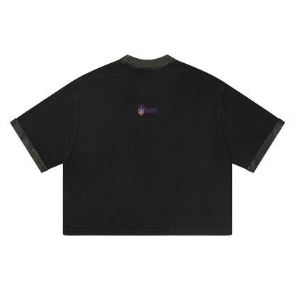 NAGPY Unisex Mineral Washed Boxy Panel T-Shirt